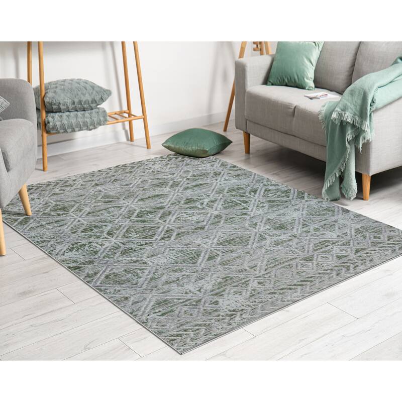 Admire Home Living Lucio 1243 Transitional Geometric Area Rug