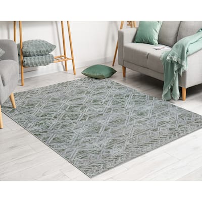 Admire Home Living Lucio 1243 Transitional Geometric Area Rug