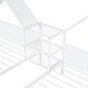 preview thumbnail 11 of 22, Metal Double Twin Size Platform Beds with House-shaped Headboard and a Built-in Nightstand, Two Shared Bed with Storage Shelves