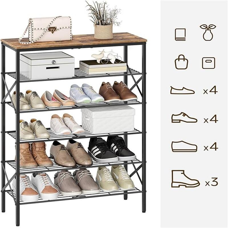 6 Tier Shoe Rack - 10.8"D x 27.8"W x 39.2"H