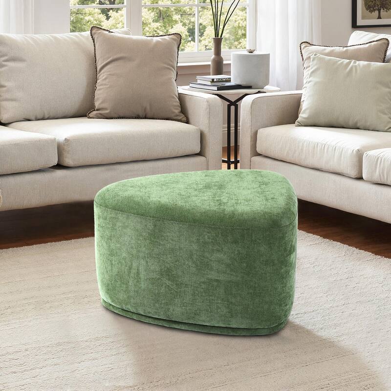 26" Footstools and Ottomans, Modern Fabric Pouf Ottoman - Green