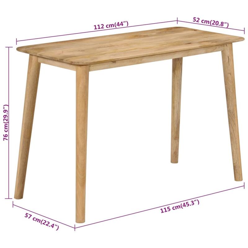 vidaXL Dining Table Kitchen Table Dining Room Dinner Table Solid Wood Mango