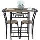 Yaheetech Modern Round Dining Table Set, 3 Piece Dining Room Sets - Drift Brown