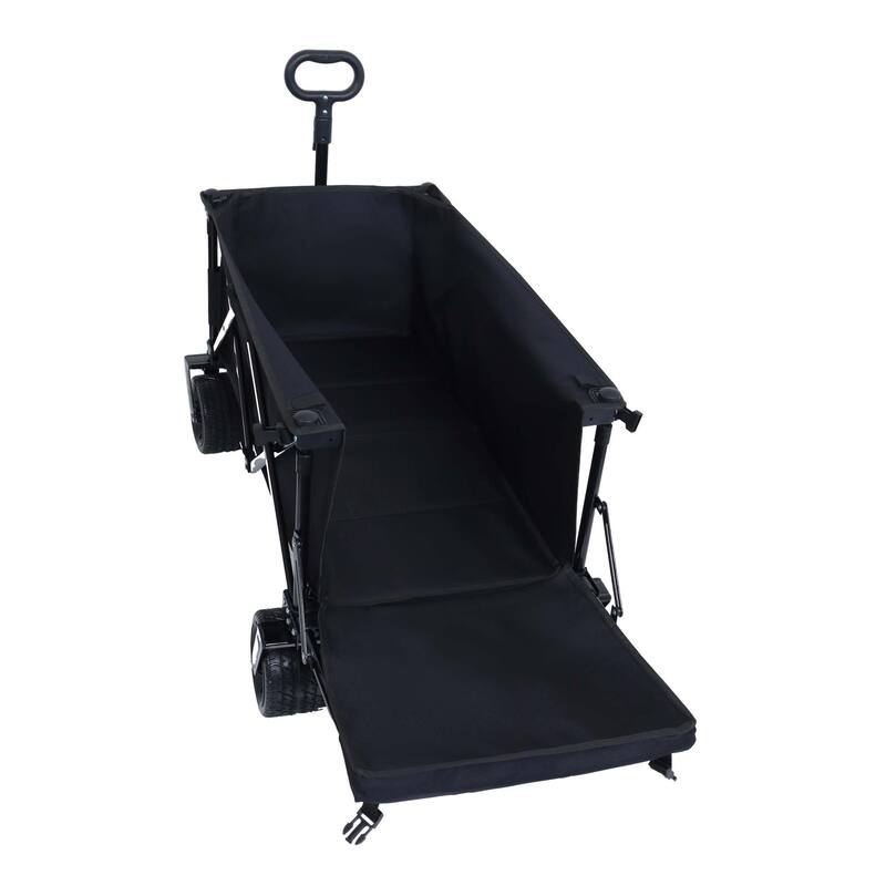 Foldable Wagon with Extended Tailgate and Wheels - N/A