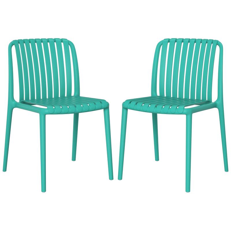 Frond and Form Outdoor Stacking Dining Side Chair (Set of 2) - Turquoise