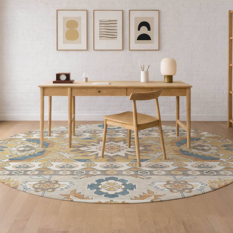 Machine Washable Indoor/ Outdoor Traditional Aspen Chantille Rug