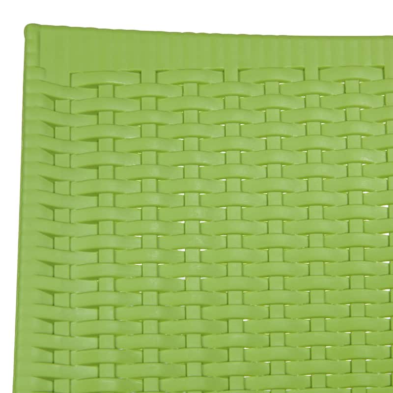 Mace Polypropylene Stackable Armrest Patio Dining Chair with Woven Design for Outdoor Dining Patio Indoor Gatherings