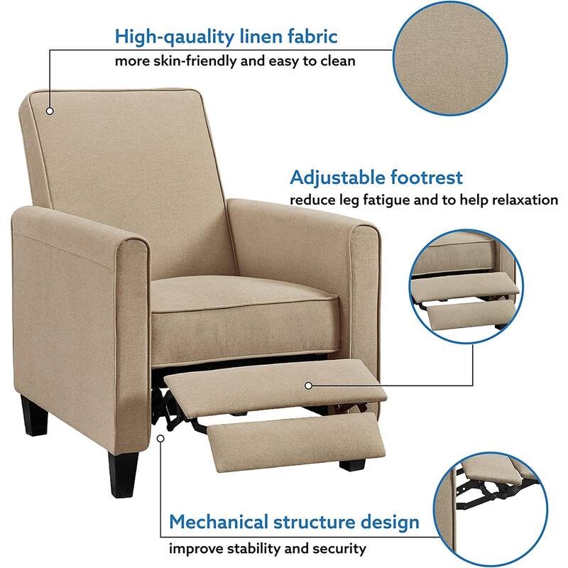 Landon Pushback Recliner Chairs Reclining Chair Home Theater Recliner Small Recliners for Small Spaces with Adjustable Footrest