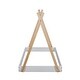 preview thumbnail 6 of 8, Twin Size Tent Floor Bed with X-Shaped Railings, Triangle Structure, Solid Wood Frame, and Hanging Board, White+Natural