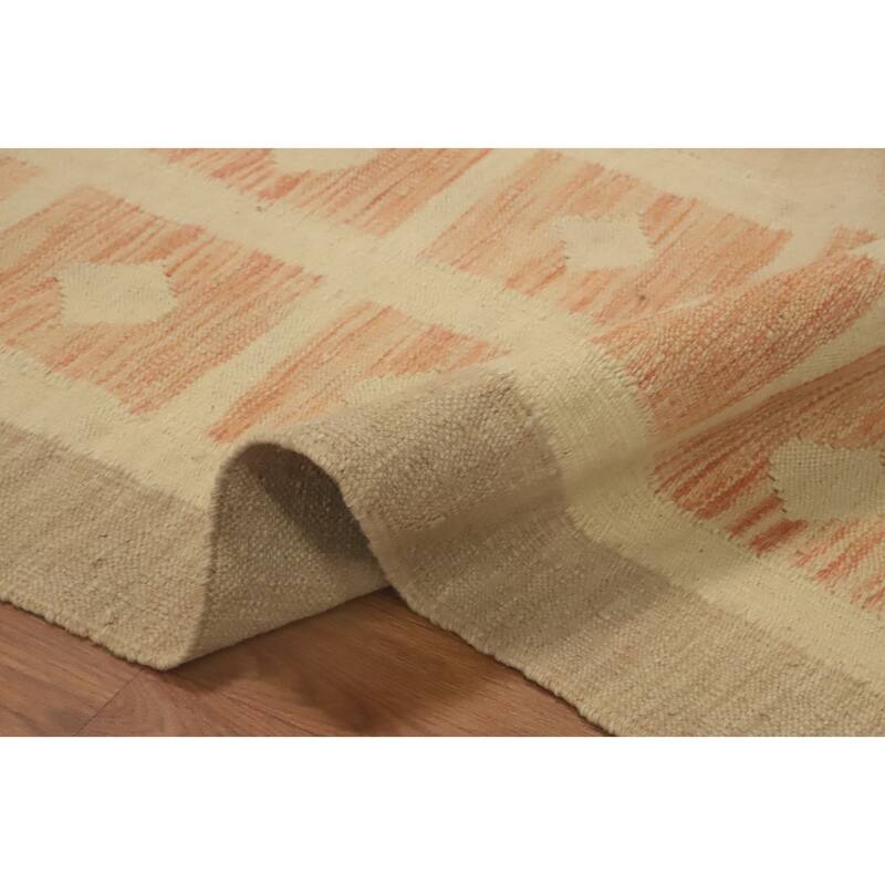 Hand Woven Southwestern Wool Beige Geometric Area Rug - 12' 4'' X 9' 0''