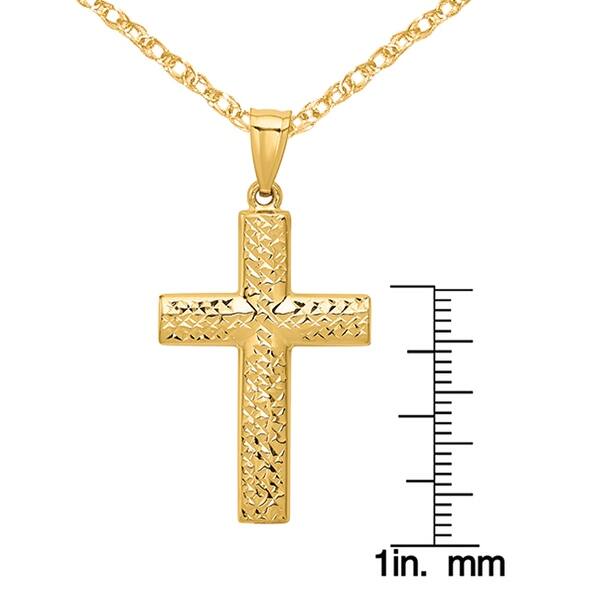 14k Yellow Gold Polished Small Cross Pendant