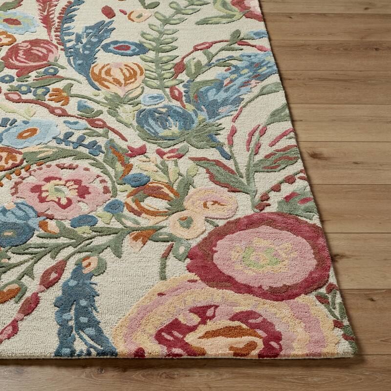 Sergio Coastal Floral and Botanical Area Rug