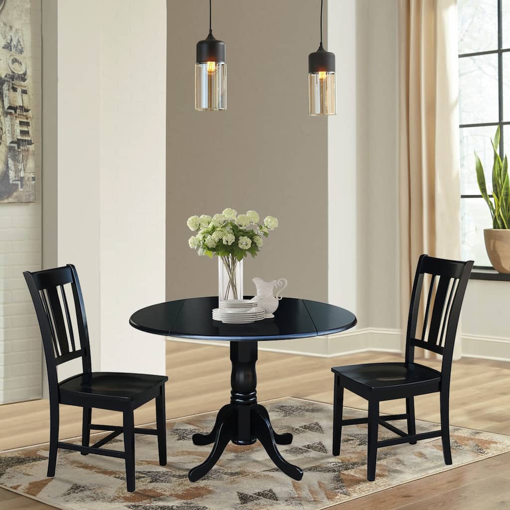 42" Dual Drop Leaf Table With 2 San Remo Chairs