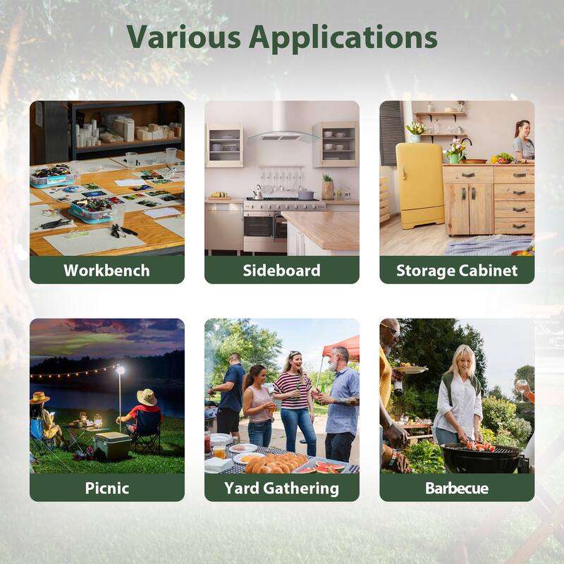 Anmytek Stainless Steel Mobile Kitchen Cart with Enclosed Cabinet Outdoor Prep Station for Picnic and BBQ