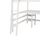preview thumbnail 8 of 16, Full Size Wooden Loft Bed with Desk and Shelves and High Guardrail,Solid Pine Wood Frame