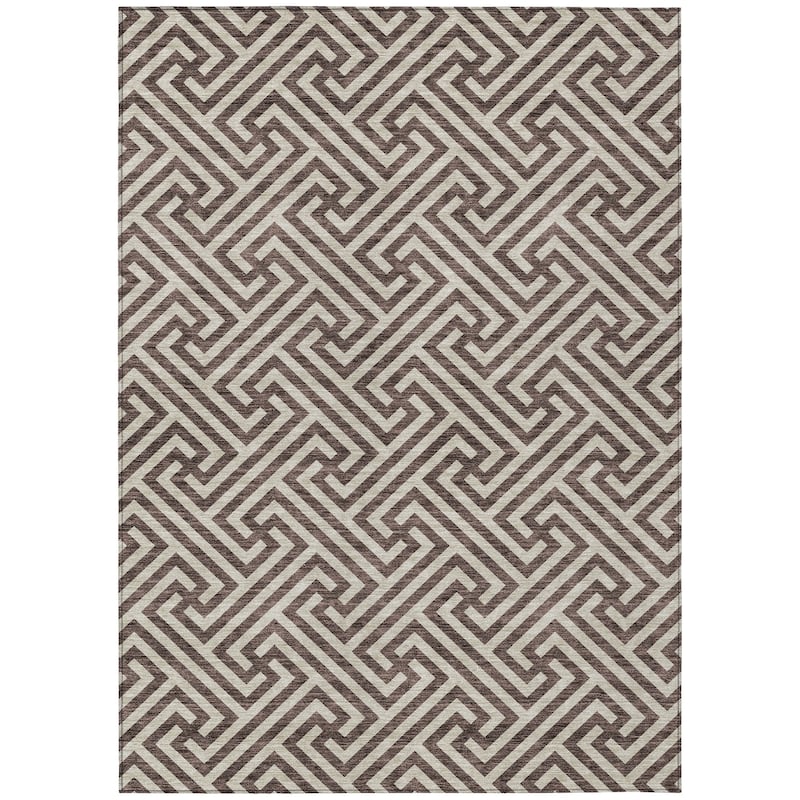 Machine Washable Indoor/ Outdoor Chantille Modern Geo Rug