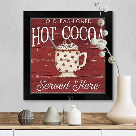 "Hot Cocoa Served Here" Black Framed Print