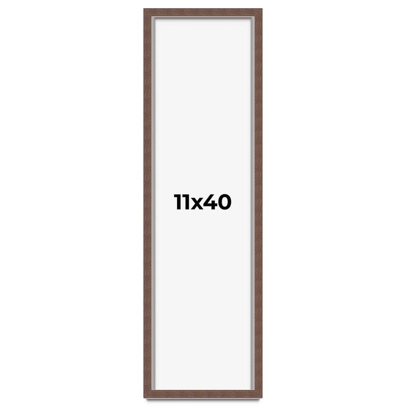 11x40 Shadow Box Frame Brown | 1.125 inches Deep Real Wood Rustic