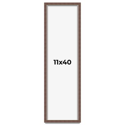 11x40 Shadow Box Frame Brown | 1.125 inches Deep Real Wood Rustic