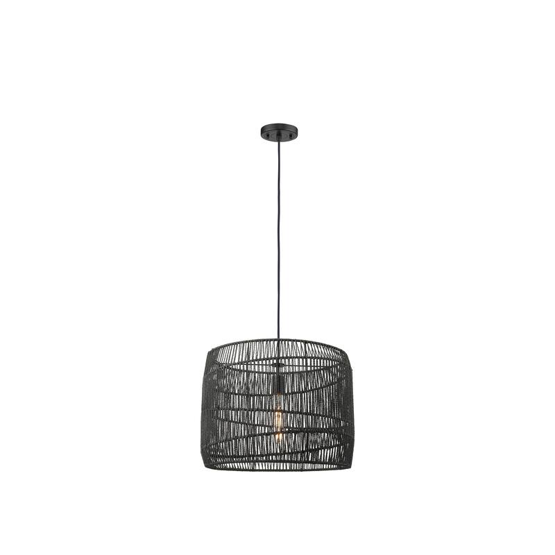 Innovations Lighting Elwood - 1 Light 18" Cord Hung Pendant - Matte Black Finish - Matte Black Shade - Matte Black