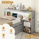 preview thumbnail 15 of 16, Twin Size Bed Frame with LED Light and Bookcase Headboard