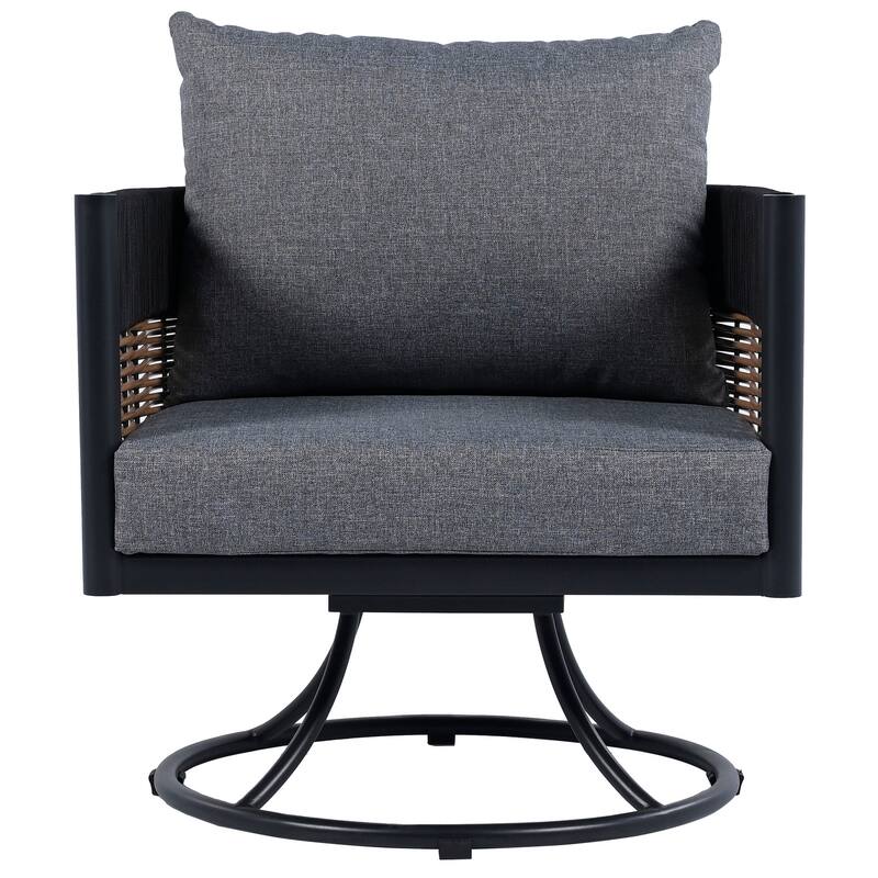 SAFAVIEH Outdoor Living Harrison Swivel Chair - 28"W x 28"D x 26"H