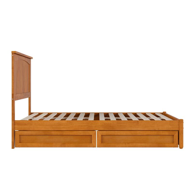 Malta Platform Bed with Panel Footboard and Storage Drawers