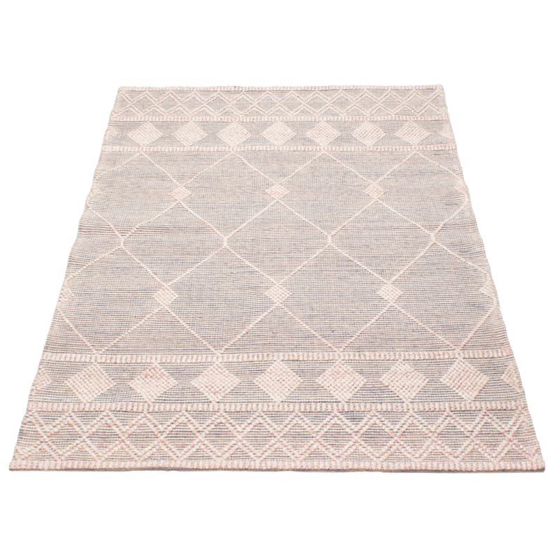 ECARPETGALLERY Braid weave Sienna Pink Wool Rug - 5'0 x 7'8