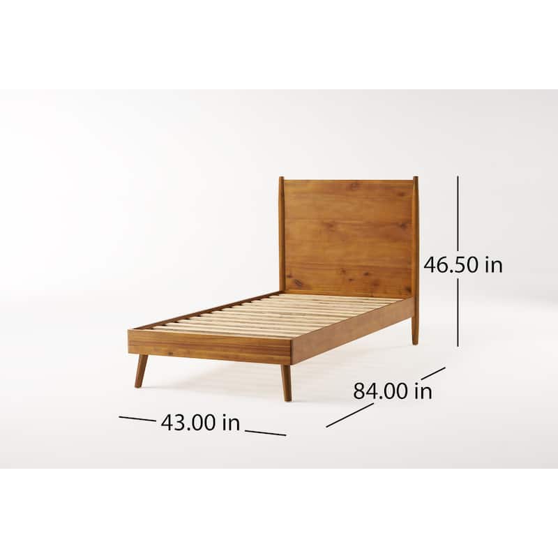 Christopher Knight Home - Rosita Mid-Century Solid Wood Platform Bed with Sleek Splayed Legs