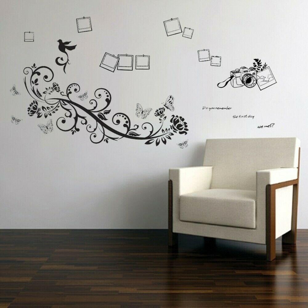 Shop Walplus Photo Frame Small Butterfly Vine Wall Sticker Home Room Decor On Sale Overstock 32007144