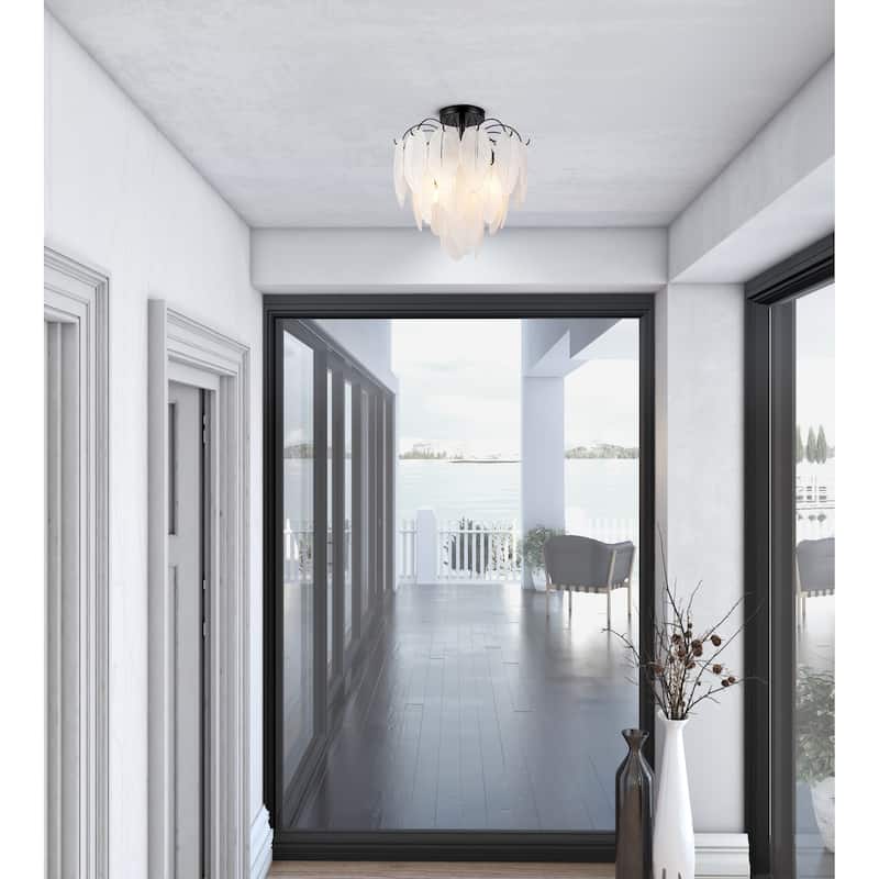 Artcraft Alessia 4-Light Semi Flush Mount - Black Finish