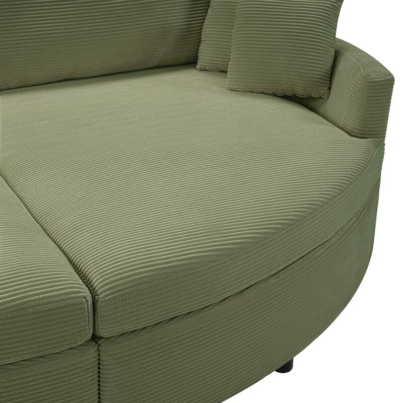 102.3" Oversized Double Chaise Lounge Sofa, Corduroy Upholstered Sleeper Sofa Bed 2 Seat Sofa Loveseat with USB Ports