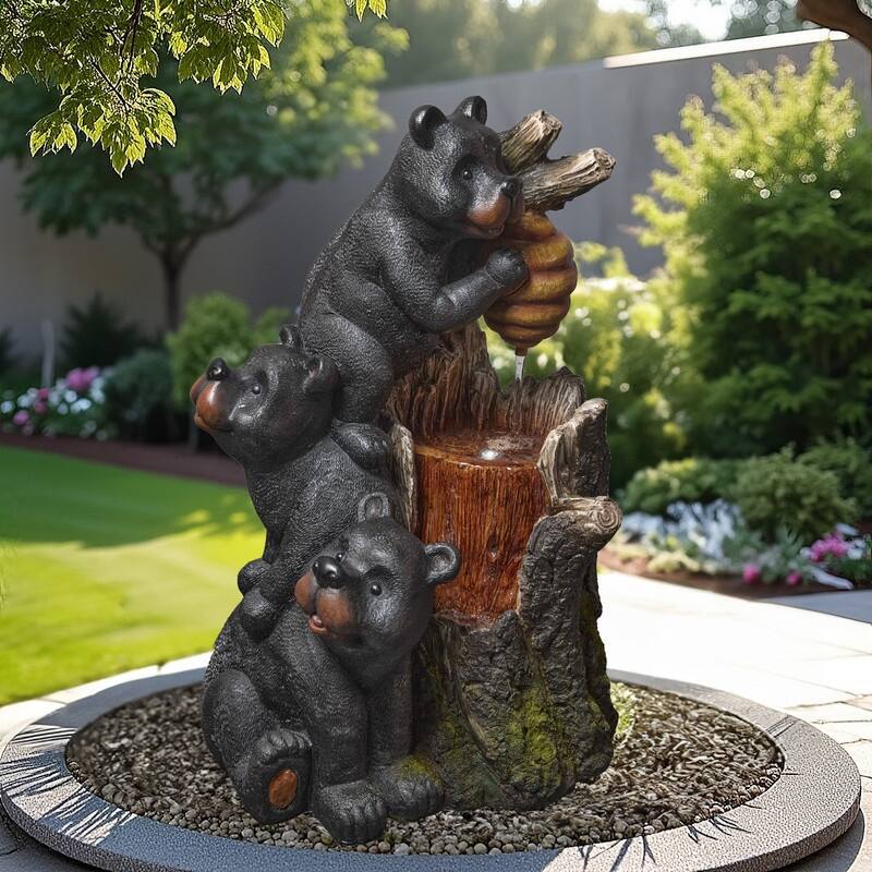 Black Bear Design Garden Decor Cascading Weather Resistant Fountain Water Fountain