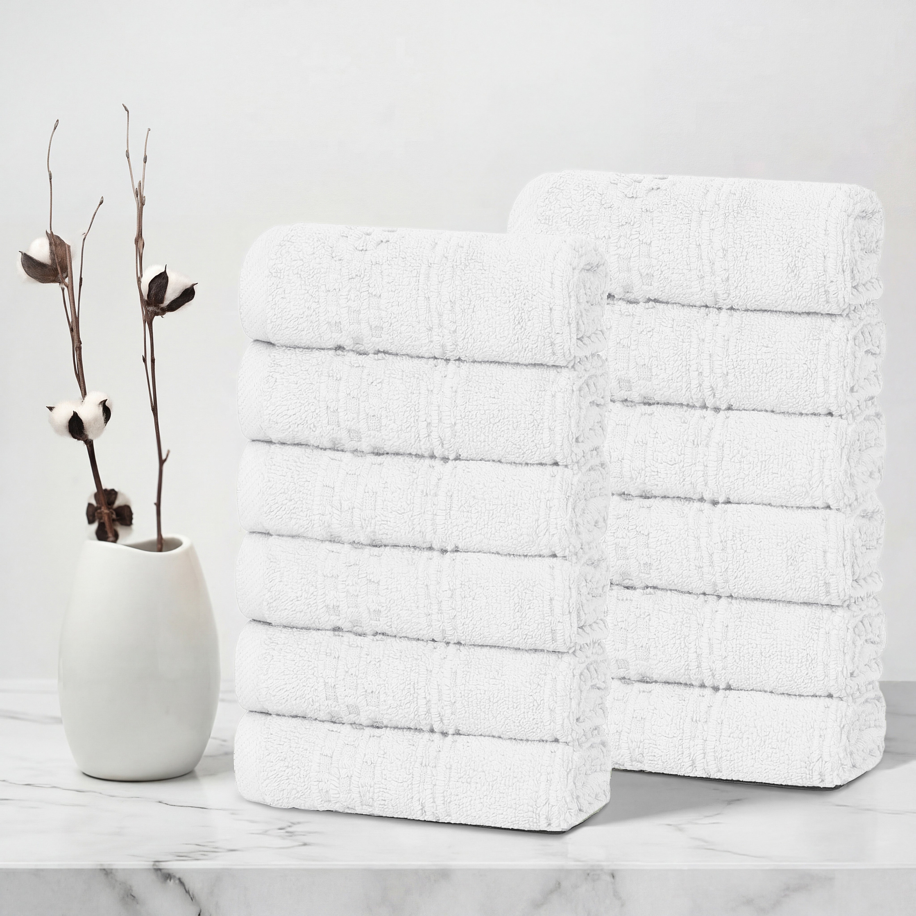 Blue Nile Mills Waffle Textured Face Towels - Thumbnail 5
