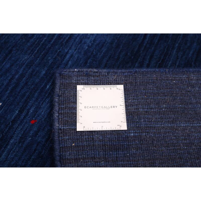 ECARPETGALLERY Hand Loomed Kashkuli Gabbeh Navy Wool Rug - 5'1 x 7'3