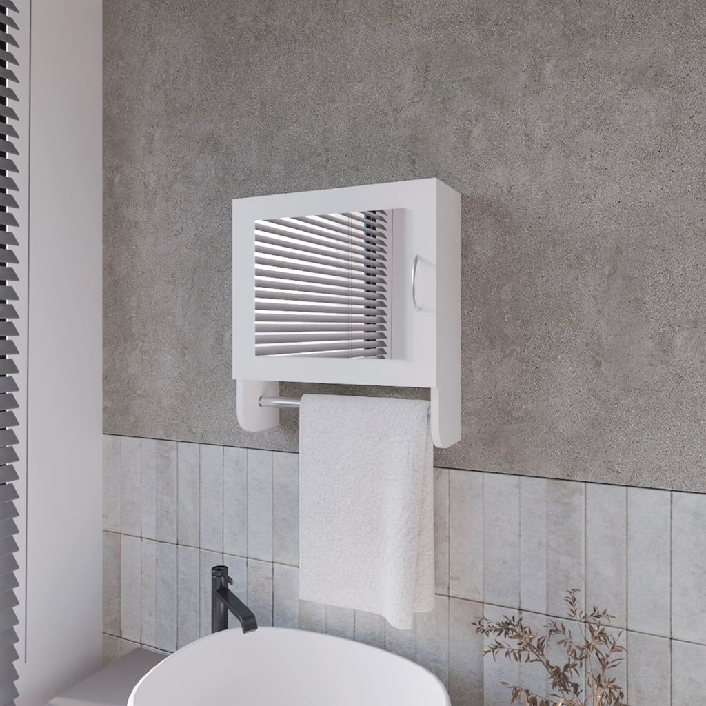 Medicine Cabinet with Towel Bar and Included Mirror