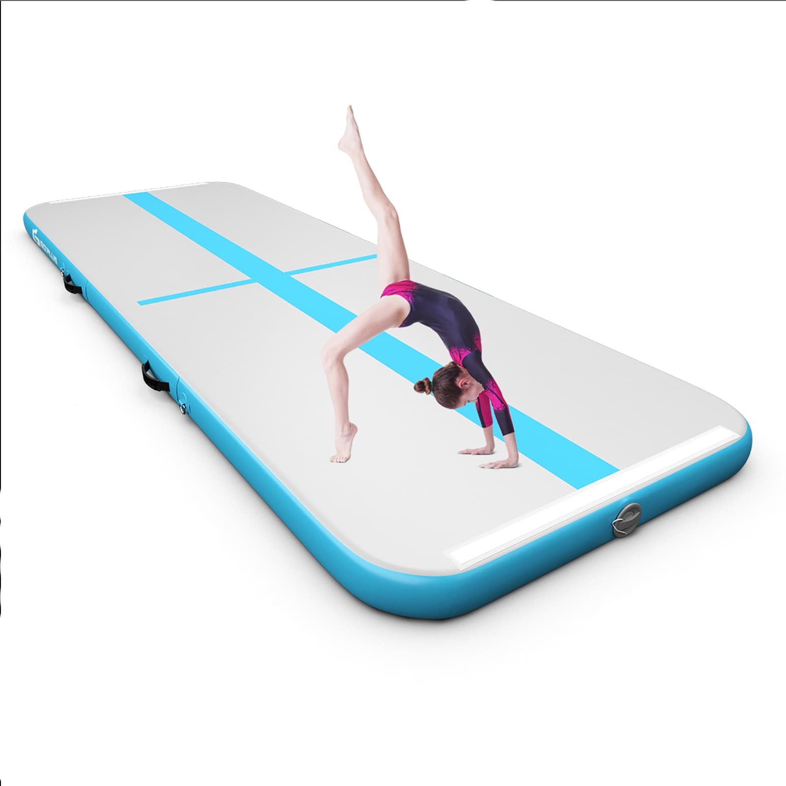 Goplus 16.4FT Air Track Inflatable Gymnastics Tumbling Mat w/ Pump  IndoorundefinedOutdoor Pink\ Green\Blue\Black - Bed Bath & Beyond - 32728005
