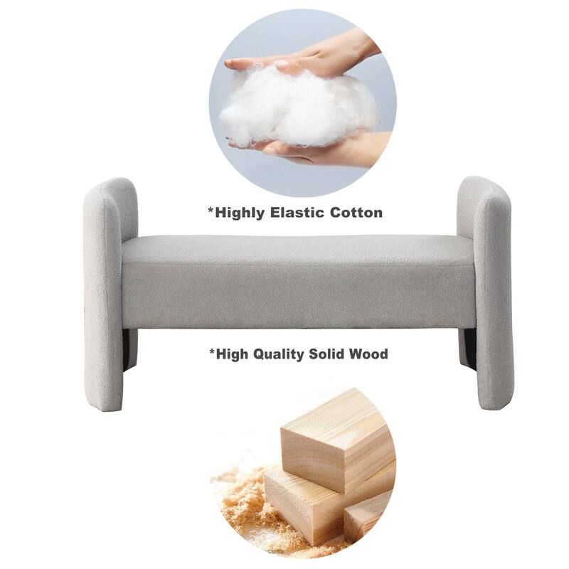 52" Bench for Bedroom End of Bed Modern Contemporary Design Ottoman Couch Long Bench Window Sitting Fireplace Bench, Velvet