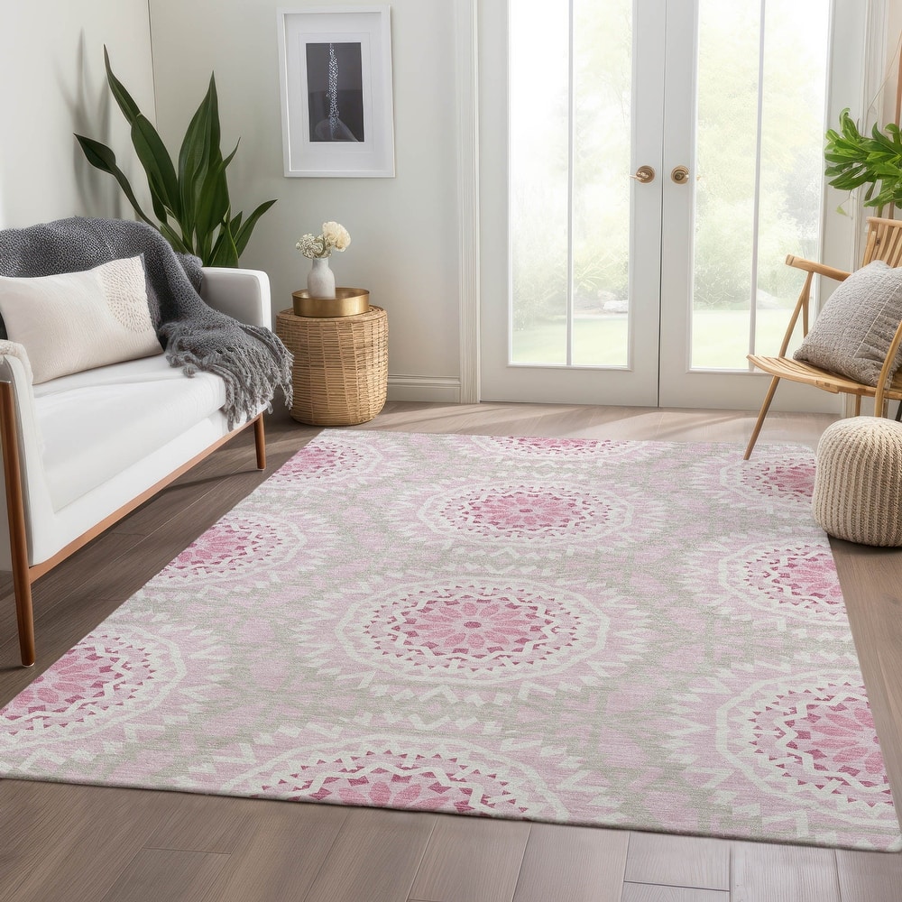 Machine Washable Indoor/ Outdoor Chantille Boho Global Rug