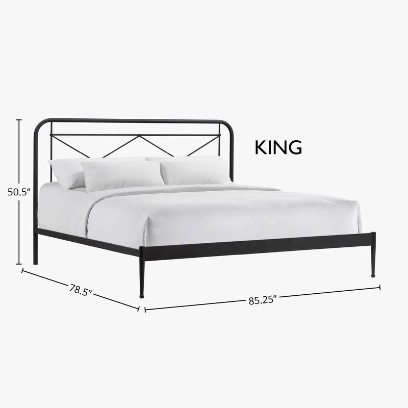 Intercon Vintage Metal Panel Bed, Black
