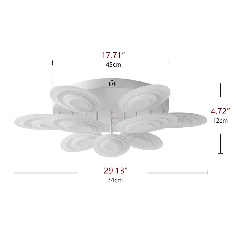 Matte White Flower Shape Acrylic Semi Flush Mount Ceiling Light