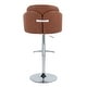 preview thumbnail 37 of 53, Porch & Den Dahlia Adjustable Bar Stool with Rounded T Footrest (Set of 2) Camel Faux Leather/Chrome