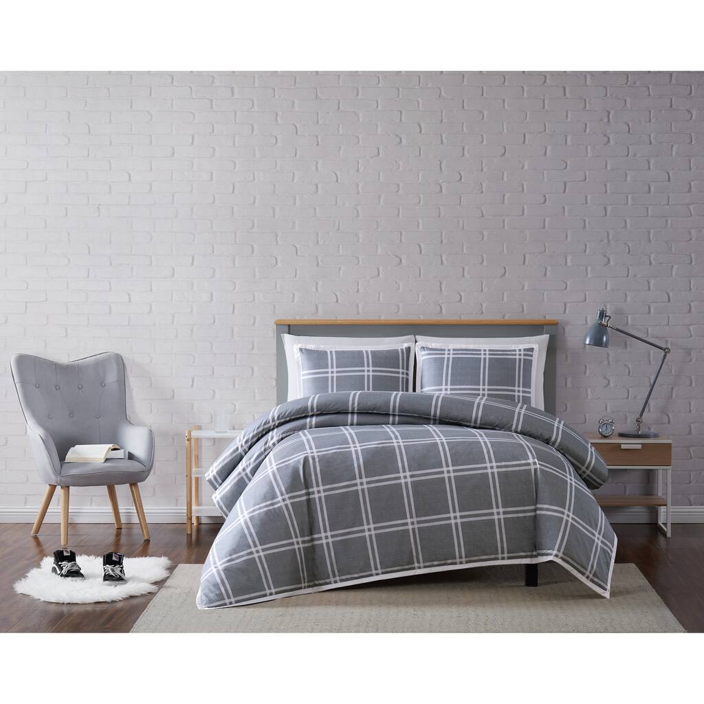 Truly Soft Leon Plaid 3 Piece Duvet Cover Set