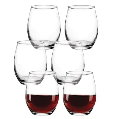 Set of 6 - 18.5 oz. Stemless Wine Glasses - 2.01"W x 2.8"D x 4.92"H