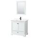Option White / White Quartz Top / Matte Black Hardware