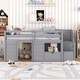 preview thumbnail 2 of 16, Solid Wood Twin Size Low Loft Bed with Staircase, Drawers and Multiple Storage Spaces, with Safety Guardrails