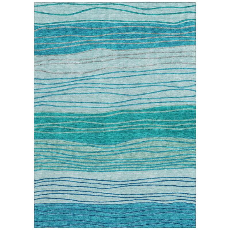 HomeRoots Striped Transitional Rectangle Outdoor Rug