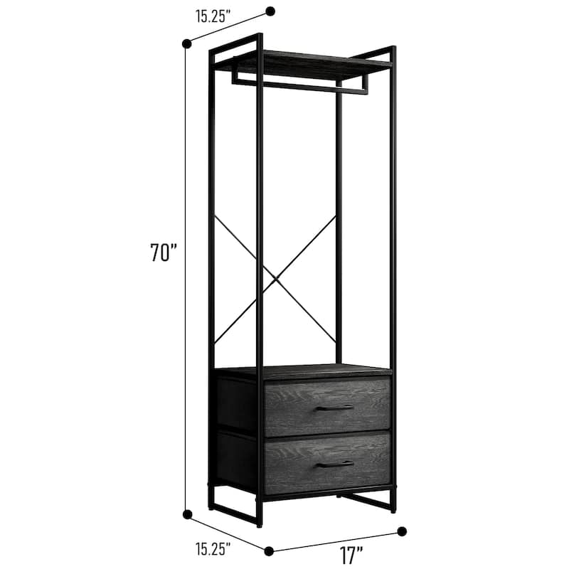 Sorbus 2 Drawer Tall Clothing Rack Storage