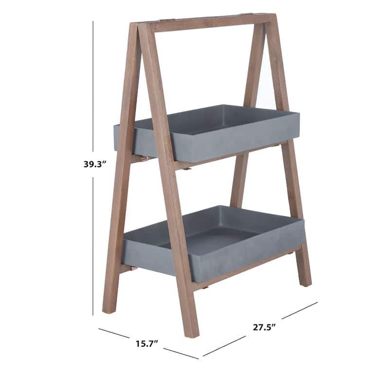 SAFAVIEH Outdoor Jacey 2-Tier Storage Shelf - 28Wx16Dx39H