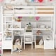 preview thumbnail 9 of 14, Twin Loft Bed with Storage Shelves, Drawers, Seat and Desk,Multifunctional Space-Saving Loft Bed,Kid's Loft Bed White